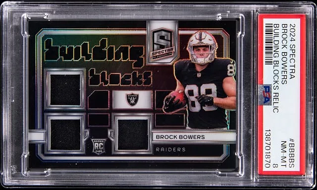 2024 Panini Spectra Brock Bowers Building Blocks Relic #BB-BBS card image