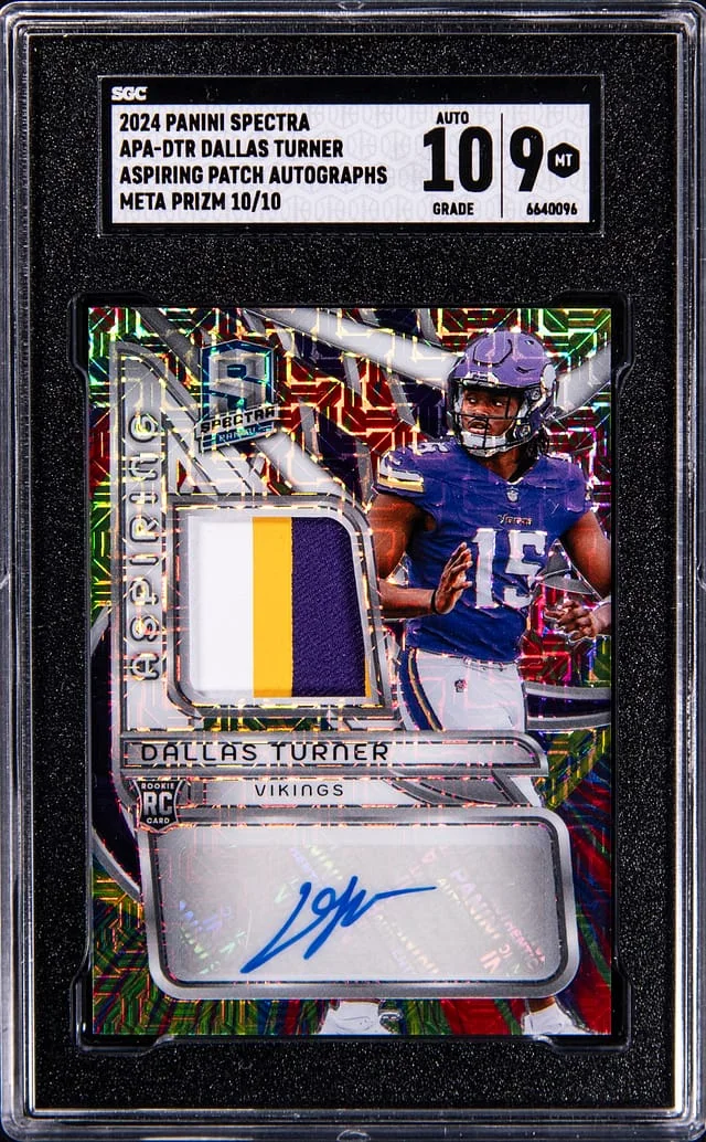 2024 Panini Spectra Dallas Turner Aspiring Patch Autographs-Meta Prizm #APA-DTR card image