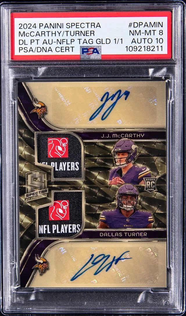 2024 Panini Spectra Dual Patch Autographs NFL Players #no-number card image