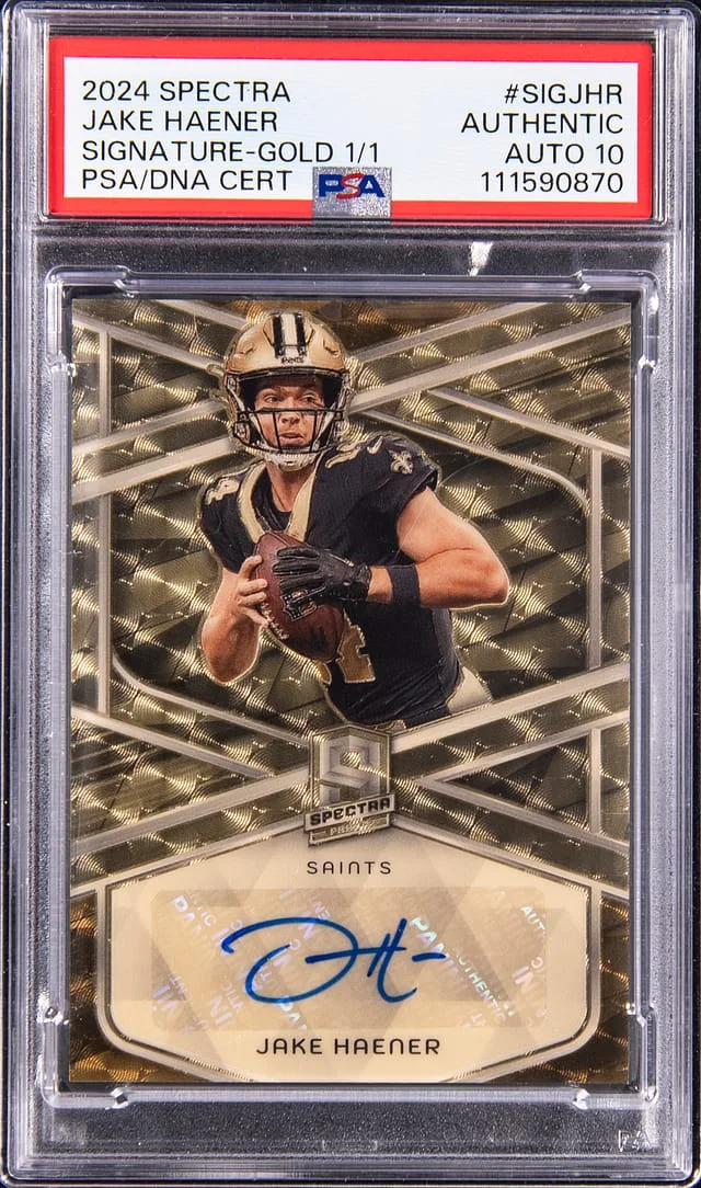 2024 Panini Spectra Jake Haener Signature Gold #SIG-JHR card image