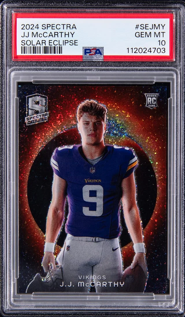 2024 Panini Spectra JJ McCarthy Solar Eclipse #SEJMY card image