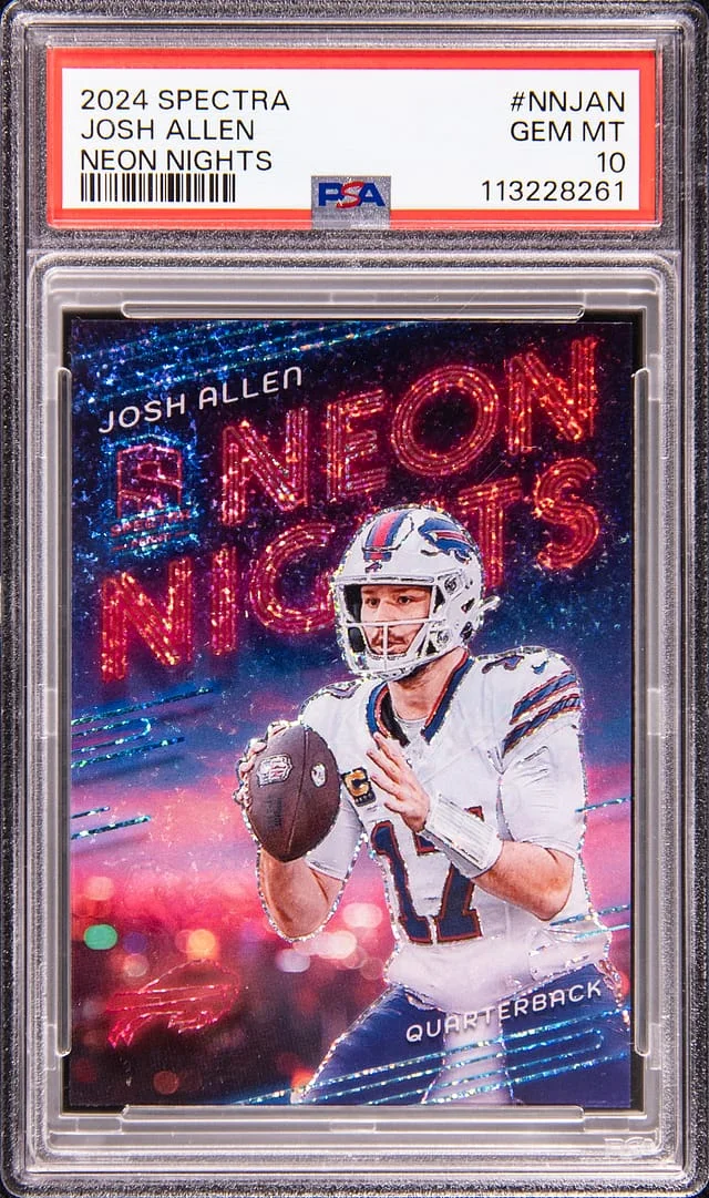 2024 Panini Spectra Josh Allen Neon Nights #NN-JAN card image
