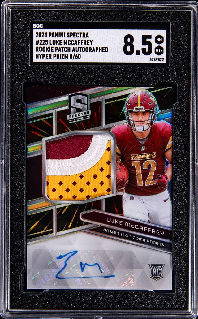 2024 Panini Spectra Luke McCaffrey Hyper Prizm #225 card image