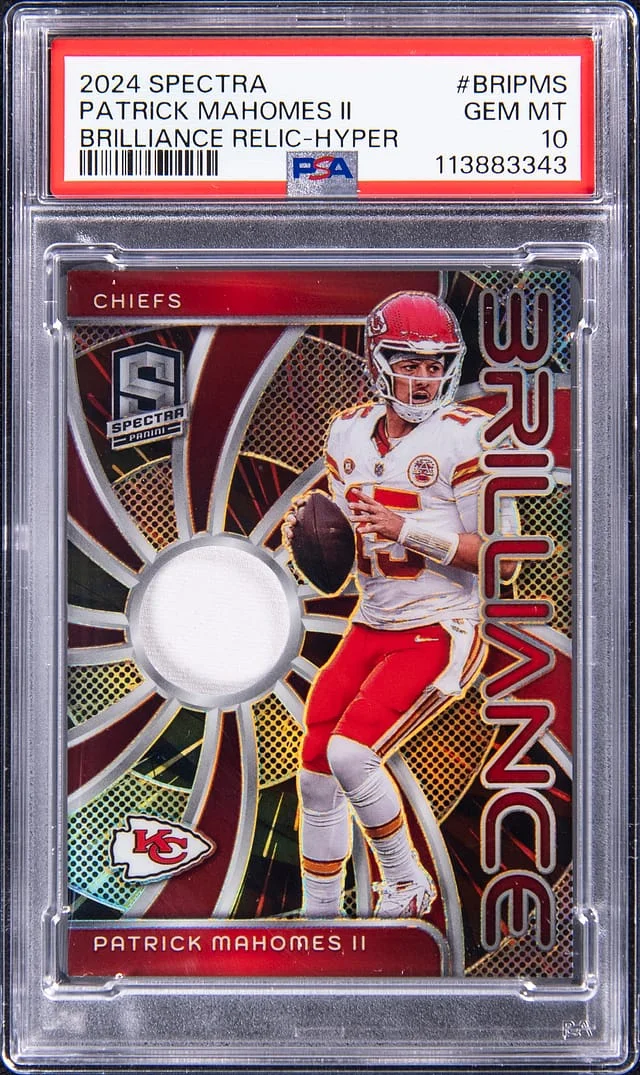 2024 Panini Spectra Patrick Mahomes III Brialliance Relic Hyper #BRI-PMS card image