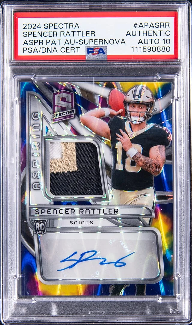 2024 Panini Spectra Spencer Rattler Aspiring Patch Autographs Supernova #APA-SRR card image