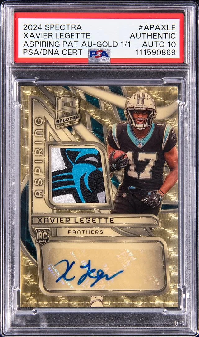 2024 Panini Spectra Xavier Legette Aspiring Patch Autographs Gold #APA-XLE card image