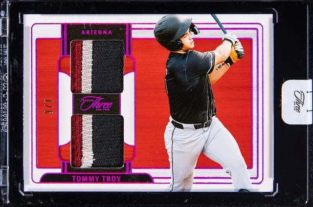 2024 Panini Tommy Troy Patch - Panini Encased Three And Two Amethyst #PDJ-TT card image