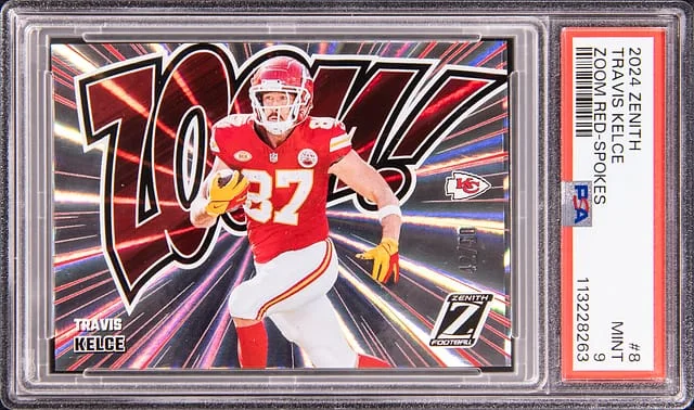2024 Panini Travis Kelce Zenith Zoom! Red Spokes #8 card image