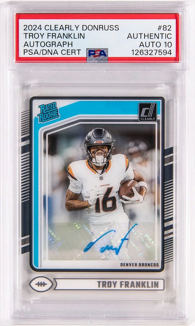 2024 Panini Troy Franklin Clearly Donruss Rated Autograph #82 card image