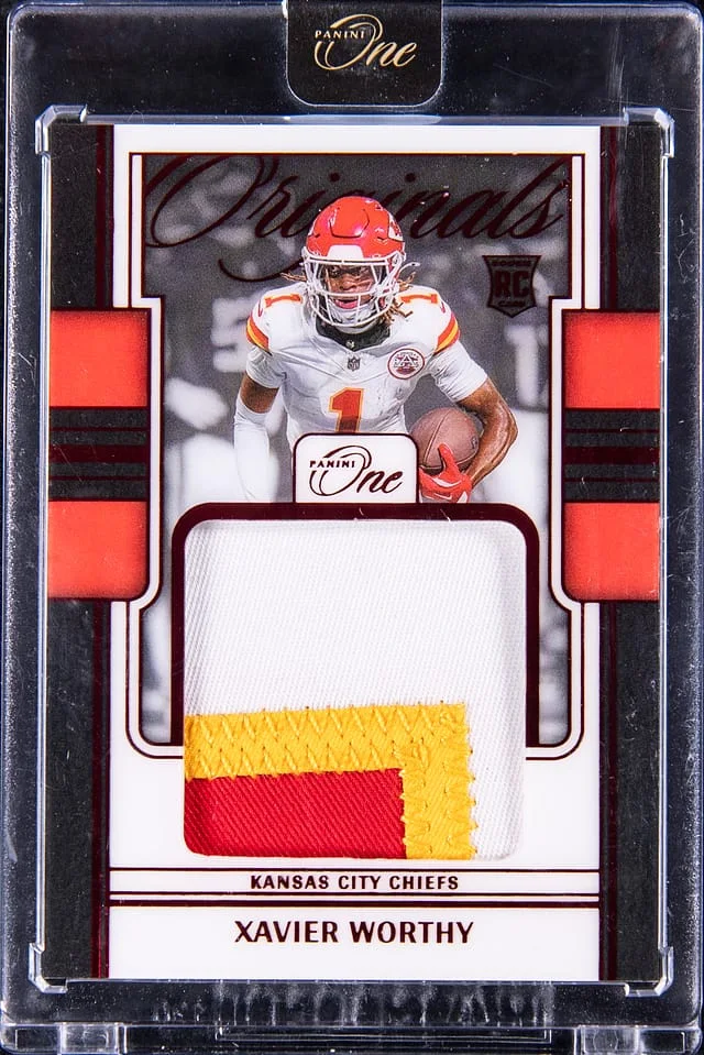 2024 Panini Xavier Worthy Relic - Panini Encased One Originals #OOP-XWY card image