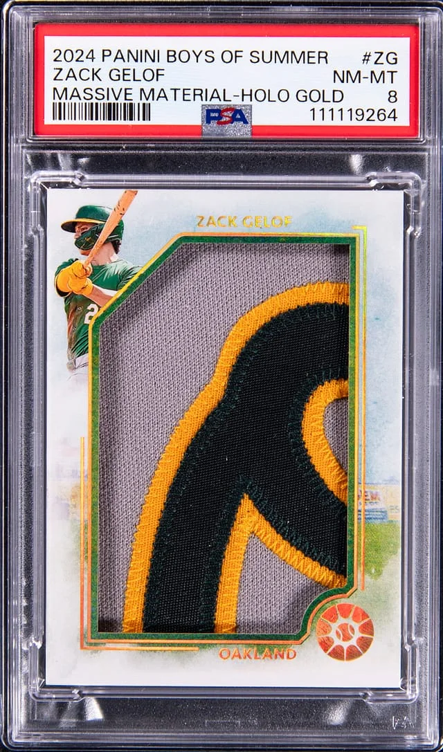 2024 Panini Zack Gelof Boys of Summer Massive Materials Holo Gold #MM-ZG card image