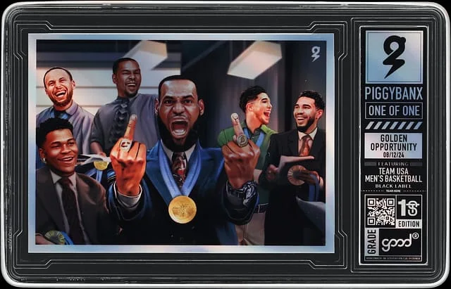 2024 PiggyBanx Good 2 Edition Golden Opportunity Team USA Men's Basketball Black Label Wave Variation - PiggyBanx Encapsulated - With Original Box #1st card image