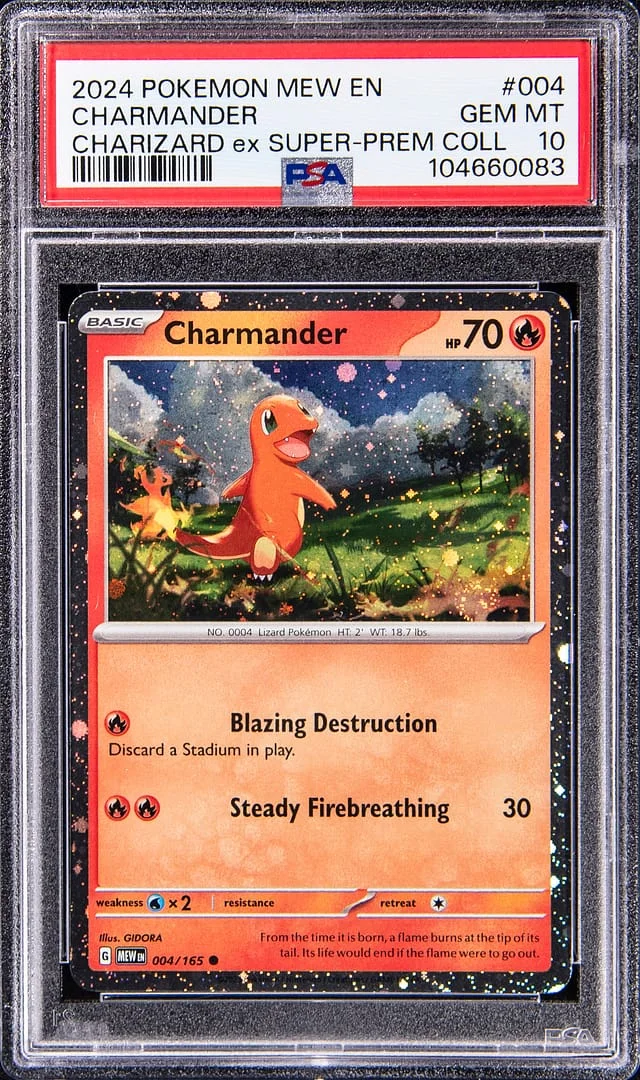 2024 Pokemon Mew English Charizard ex Super Premium Collection Charmander #004 card image