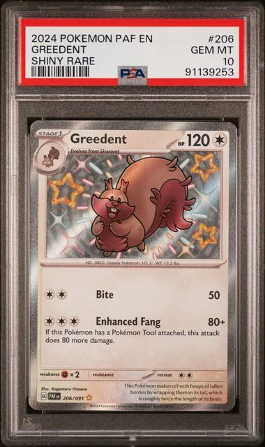 2024 Pokemon PAF EN-Paldean Fates Shiny Rare Greedent #206 card image
