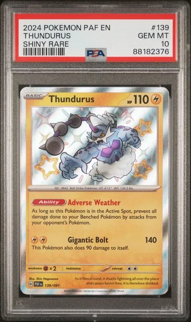 2024 Pokemon Paf En-Paldean Fates Shiny Rare Thundurus #139 card image