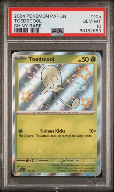 2024 Pokemon Paf En-Paldean Fates Shiny Rare Toedscool #105 card image