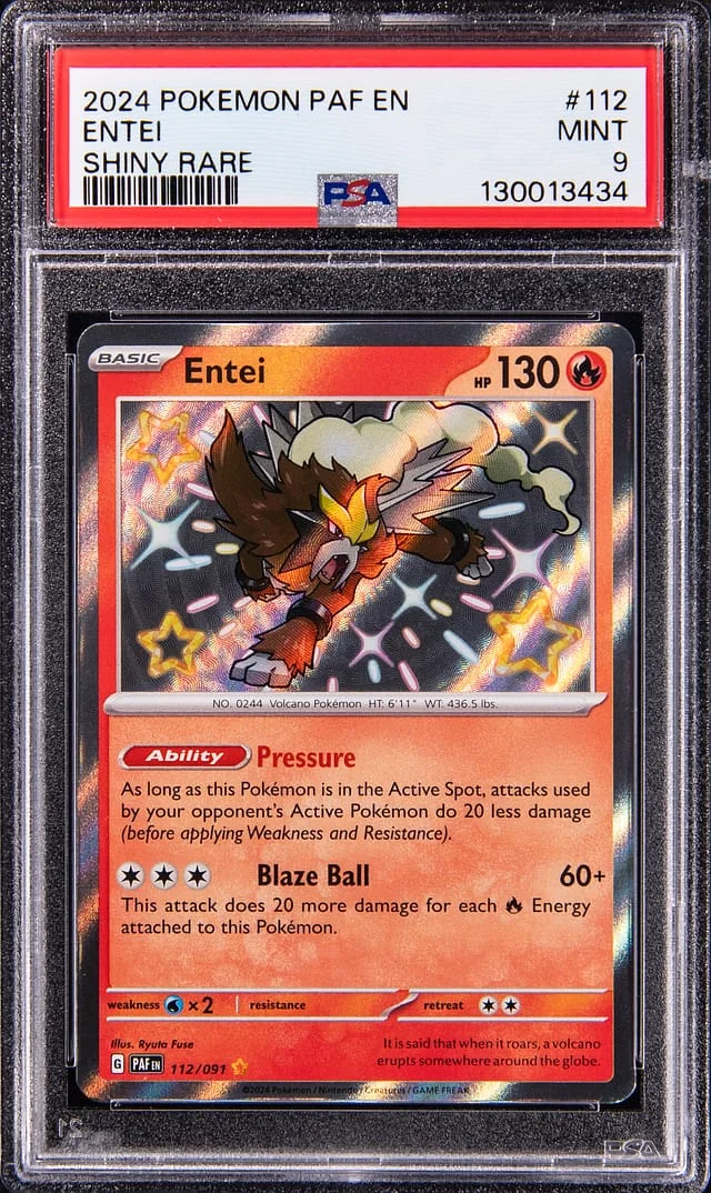 2024 Pokemon Paldean Fates Shiny Rare Entei #112 card image