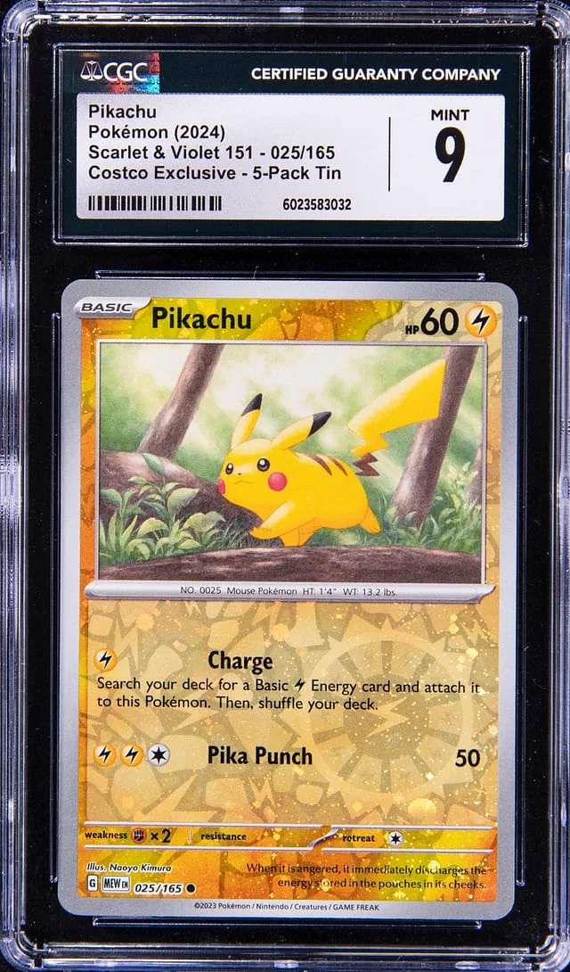 2024 Pokemon Scarlet & Violet 151 Costco Exclusive 5-Pack Tin Pikachu #025 card image