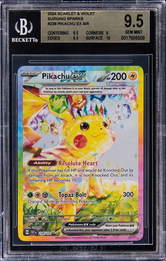 2024 Pokemon Scarlet & Violet Surging Sparks Pikachu ex #238 card image