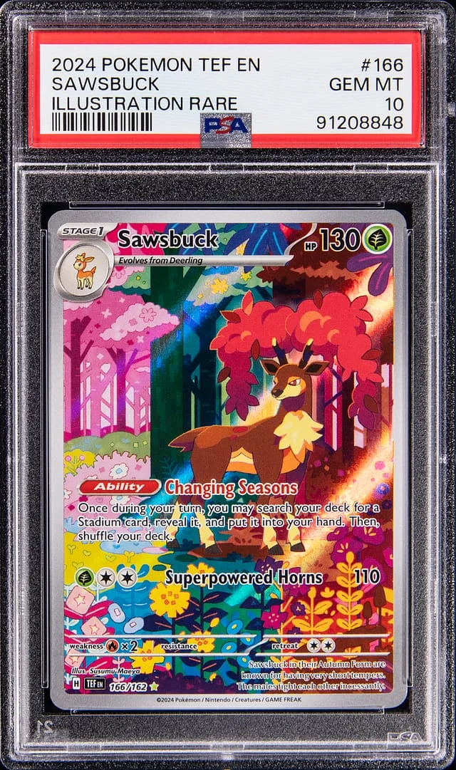 2024 Pokemon Scarlet & Violet Temporal Forces Illustration Rare Sawsbuck #166 card image