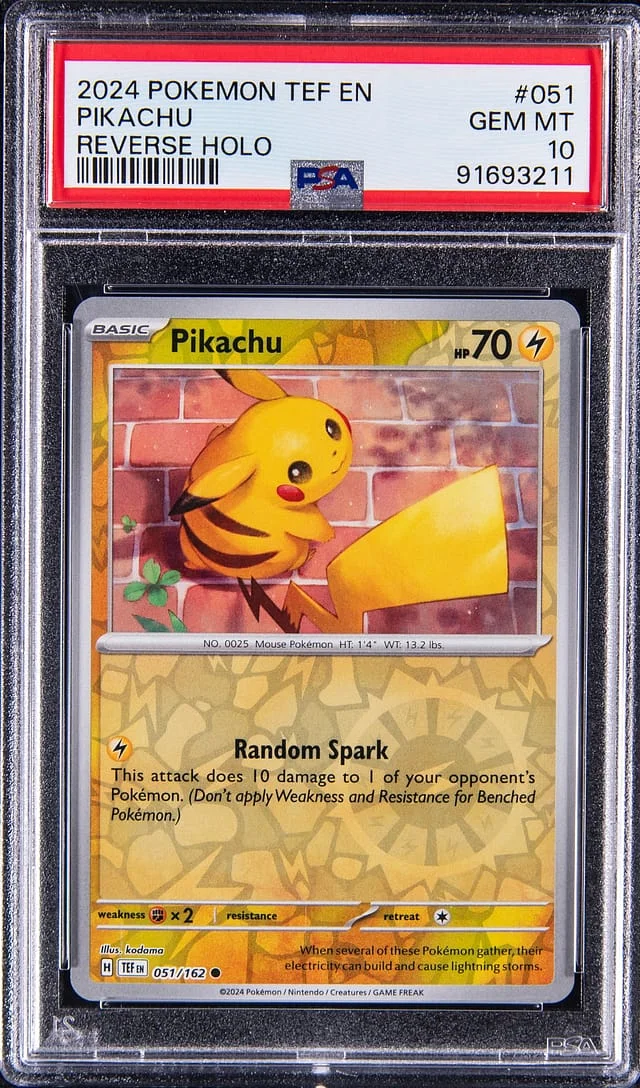 2024 Pokemon Temporal Forces Reverse Holo Pikachu #051 card image