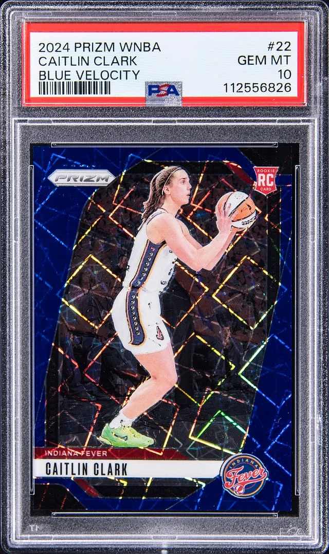 2024 Prizm Caitlin Clark WNBA Blue Velocity #22 card image
