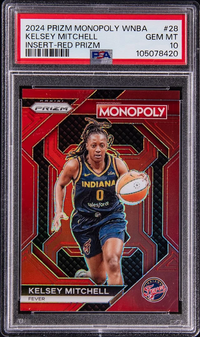 2024 Prizm Kelsey Mitchell Monopoly WNBA Insert Red Prizm #WNBA28 card image