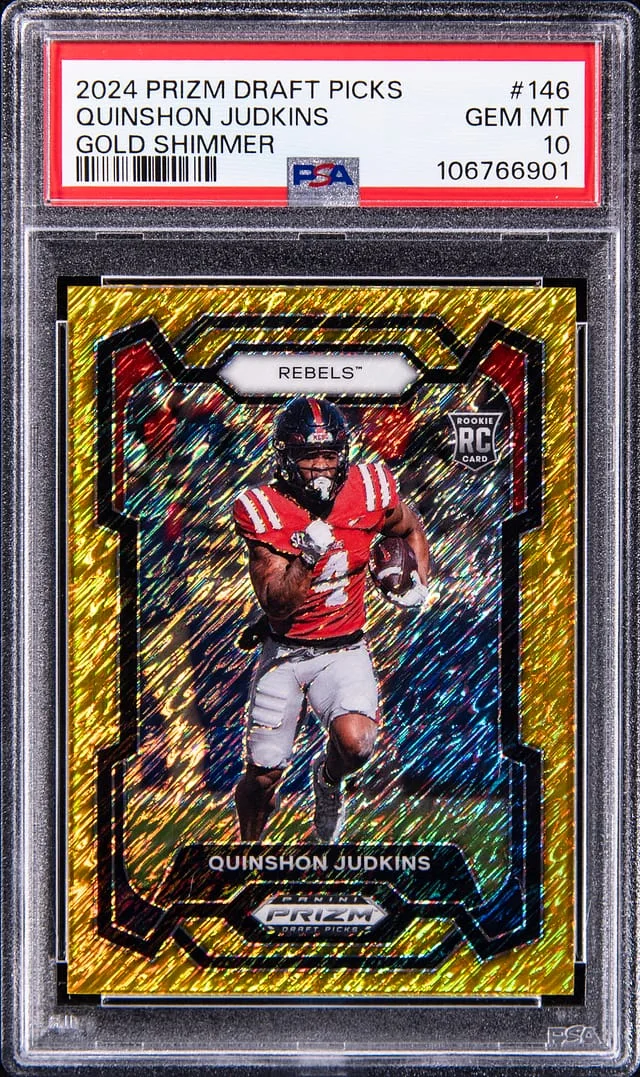 2024 Prizm Quinshon Judkins Draft Picks Gold Shimmer #146 card image