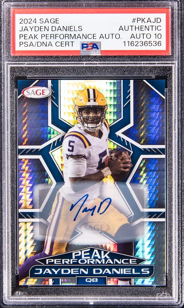 2024 Sage Peak Performance Autographs Jayden Daniels #PKA-JD card image