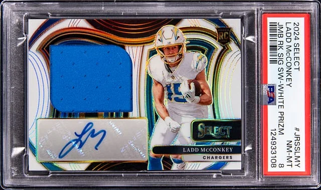 2024 Select Ladd McConkey Jumbo Signature Swatches White Prizm #JRSS-LMY card image