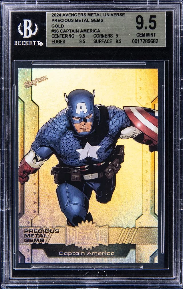 2024 SkyBox Captain America Marvel Metal Universe Avengers Precious Metal Gems (PMG) Gold #96 card image