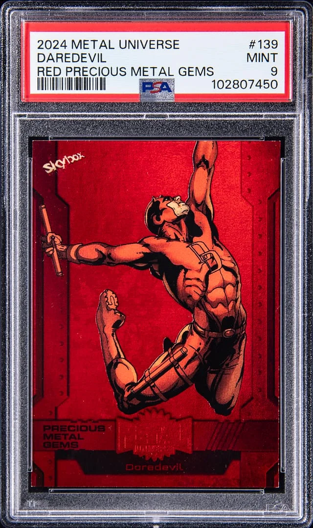 2024 SkyBox Daredevil Marvel Metal Universe Avenger Precious Metal Gems (PMG) Red #139 card image
