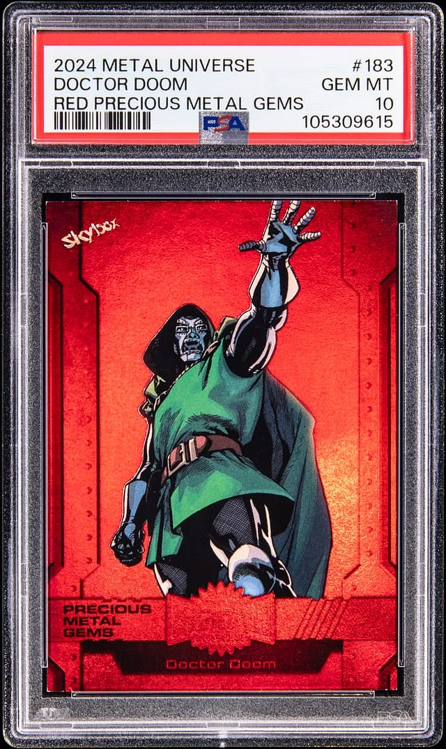 2024 SkyBox Metal Universe Doctor Doom Avengers Red Precious Metal Gems (PMG) #183 card image