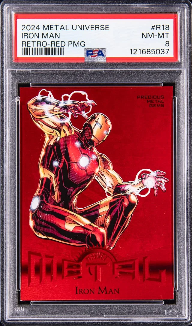2024 SkyBox Metal Universe Iron Man Retro Red Precious Metal Gems (PMG) #R18 card image