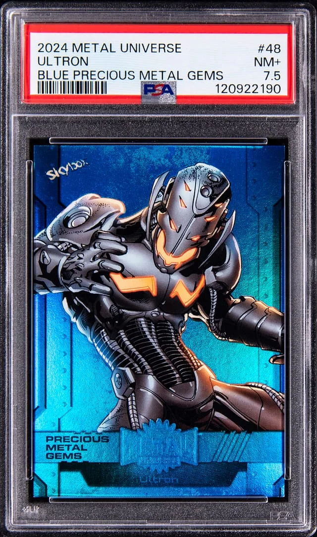 2024 SkyBox Metal Universe Ultron Blue Precious Metal Gems (PMG) #48 card image