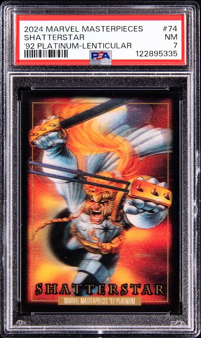 2024 SkyBox Shatterstar Marvel Masterpieces '92 Platinum Lenticular #74 card image