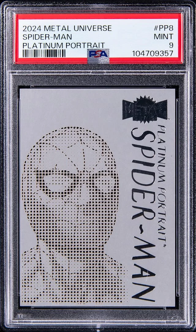 2024 SkyBox Spider-Man Marvel Metal Universe Avengers Platinum Portrait #PP-8 card image