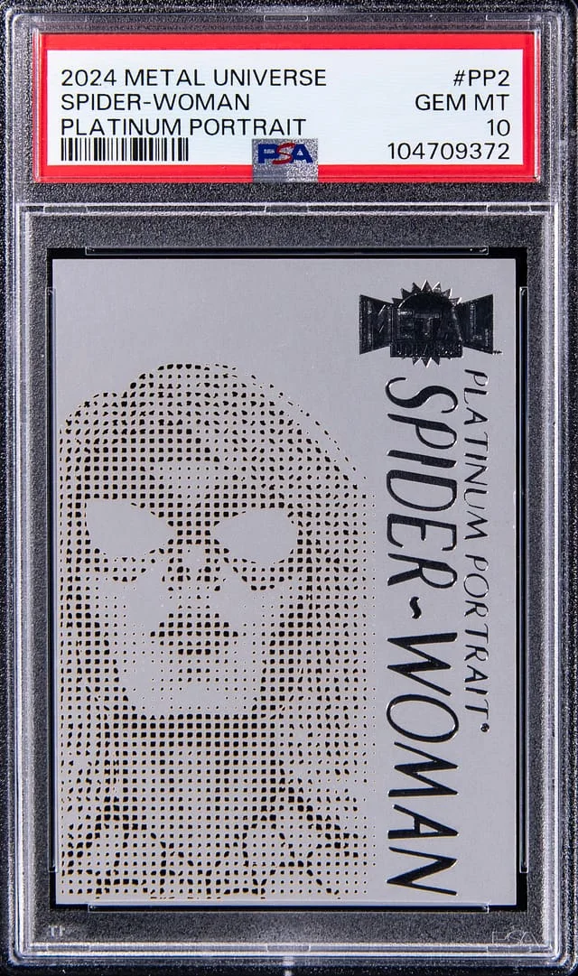 2024 SkyBox Spider-Woman Marvel Metal Universe Avengers Platinum Portrait #PP-2 card image