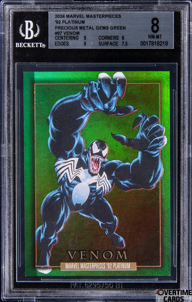 2024 SkyBox Venom Marvel Masterpieces '92 Platinum Precious Metal Gems (PMG) Green #97 card image