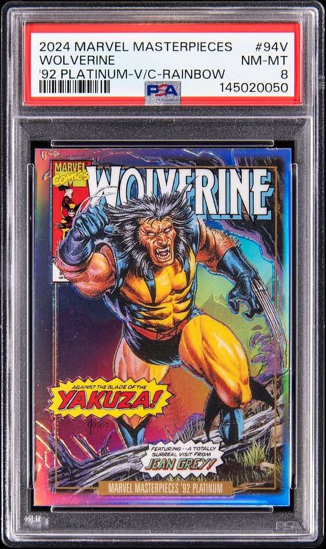 2024 SkyBox Wolverine Marvel Masterpieces '92 Platinum Variant Covers Rainbow #94-V card image