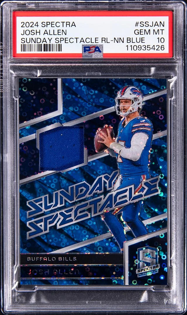 2024 Spectra Josh Allen Sunday Spectacle-Relic Blue #SSJAN card image