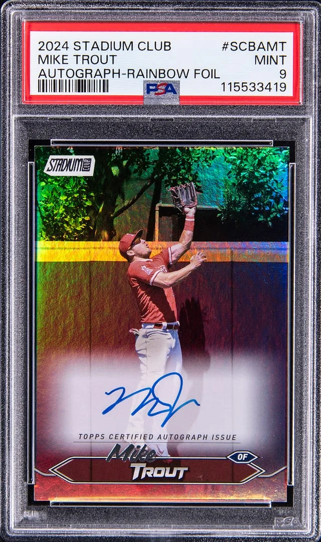 2024 Stadium Club Mike Trout Autograph-Rainbow Foil #SCBAMT card image