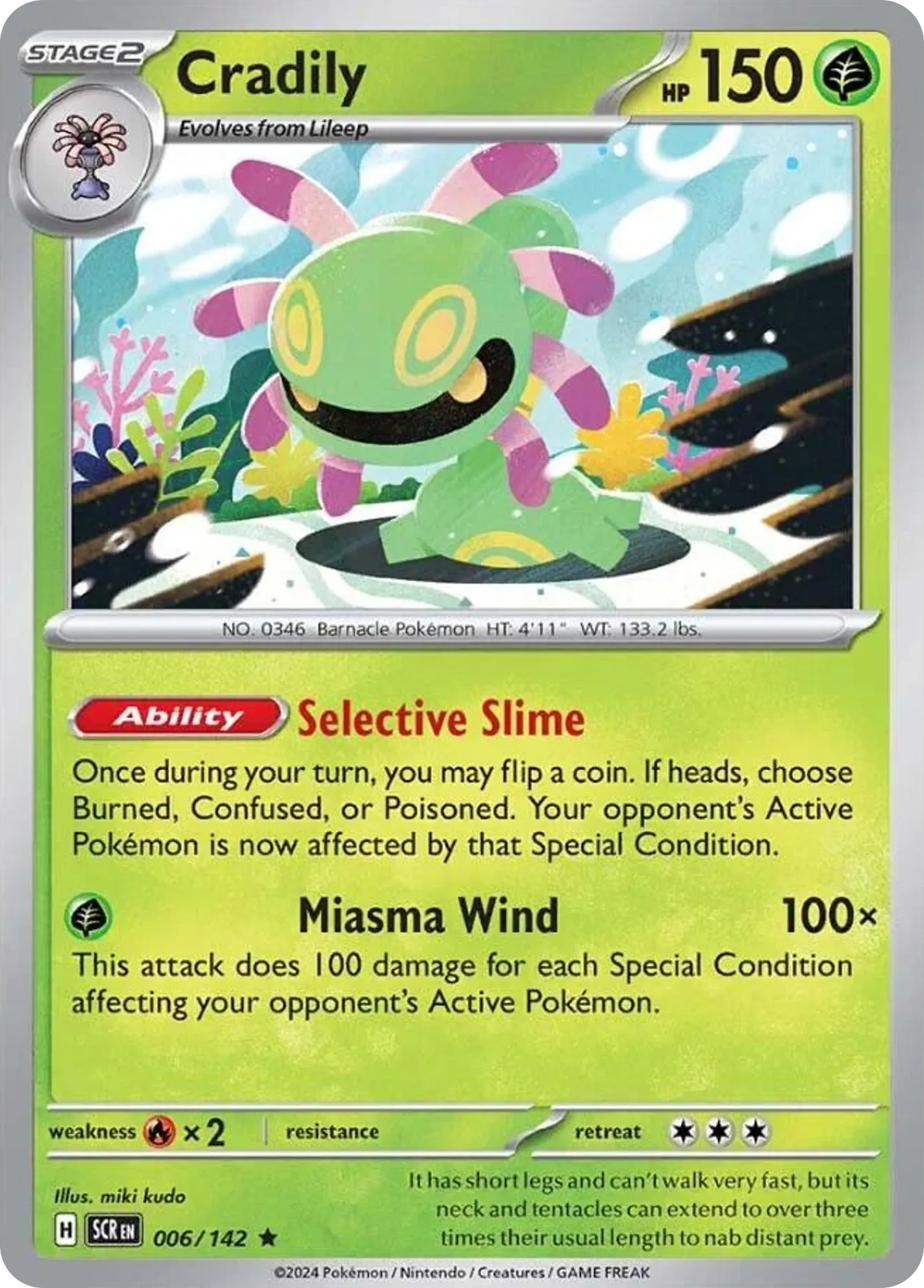 2024 Stellar Crown Cradily Rare #006/142 Rare card image