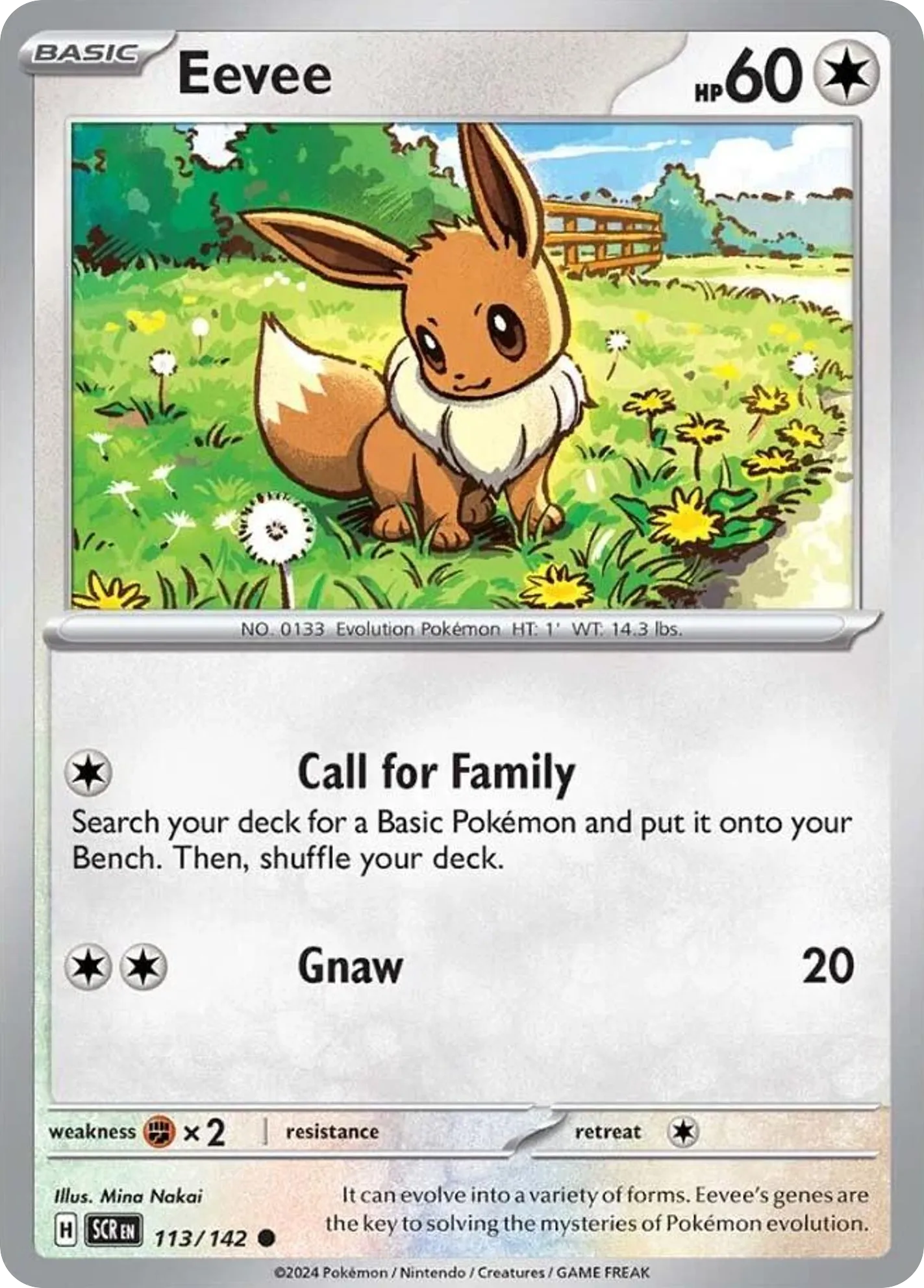 2024 Stellar Crown Eevee Common #113/142 Common card image