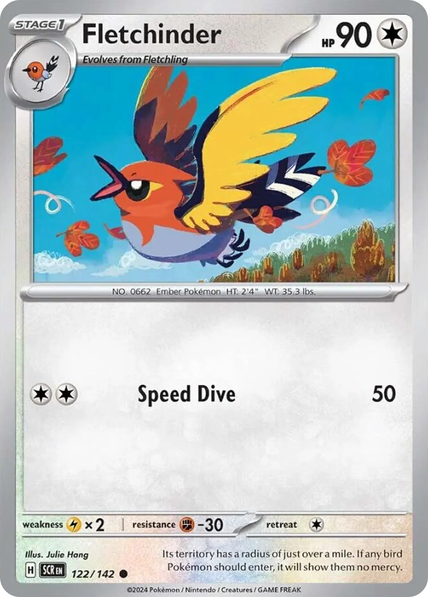 2024 Stellar Crown Fletchinder Common #122/142 Common card image