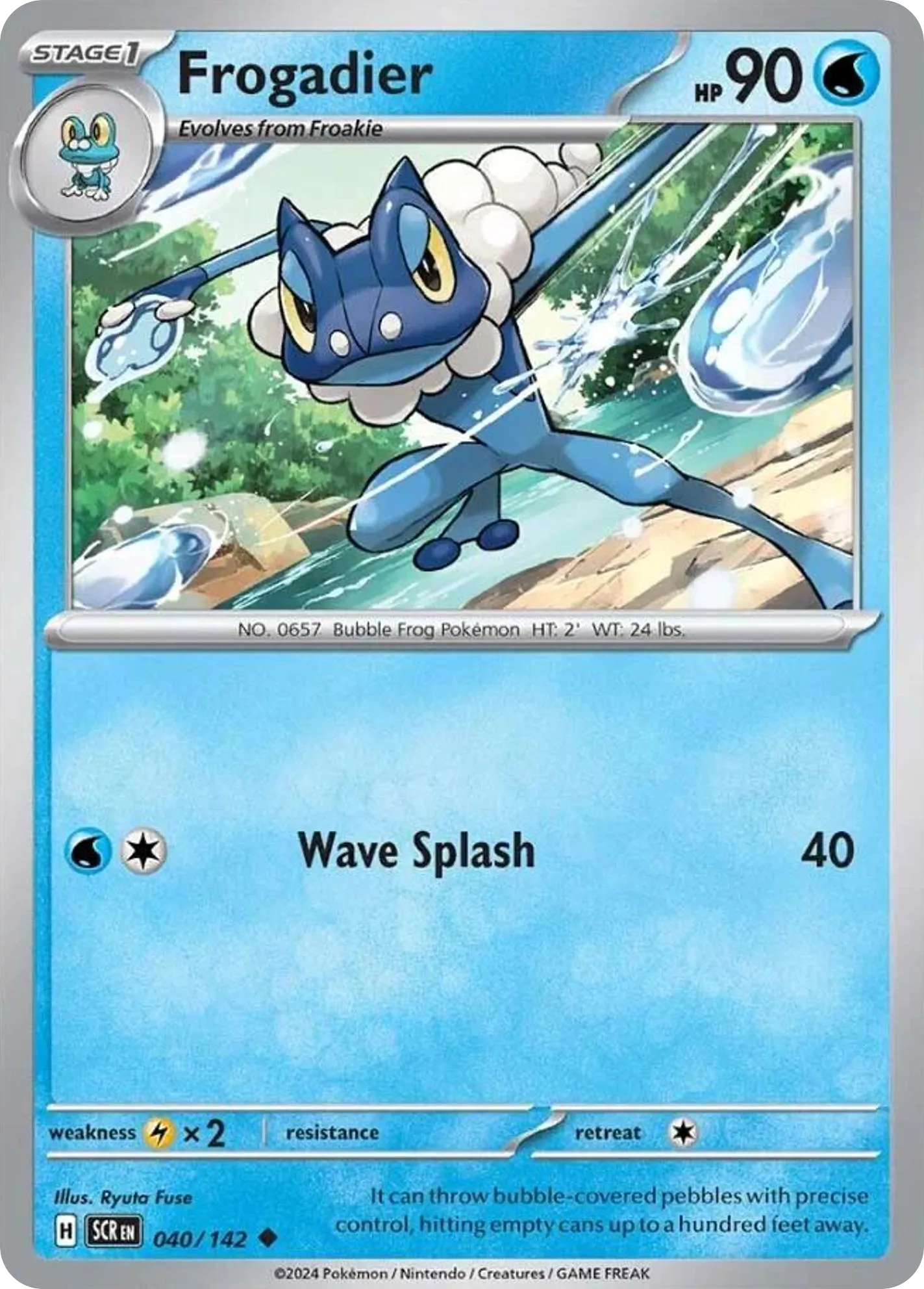2024 Stellar Crown Frogadier Uncommon #040/142 Uncommon card image