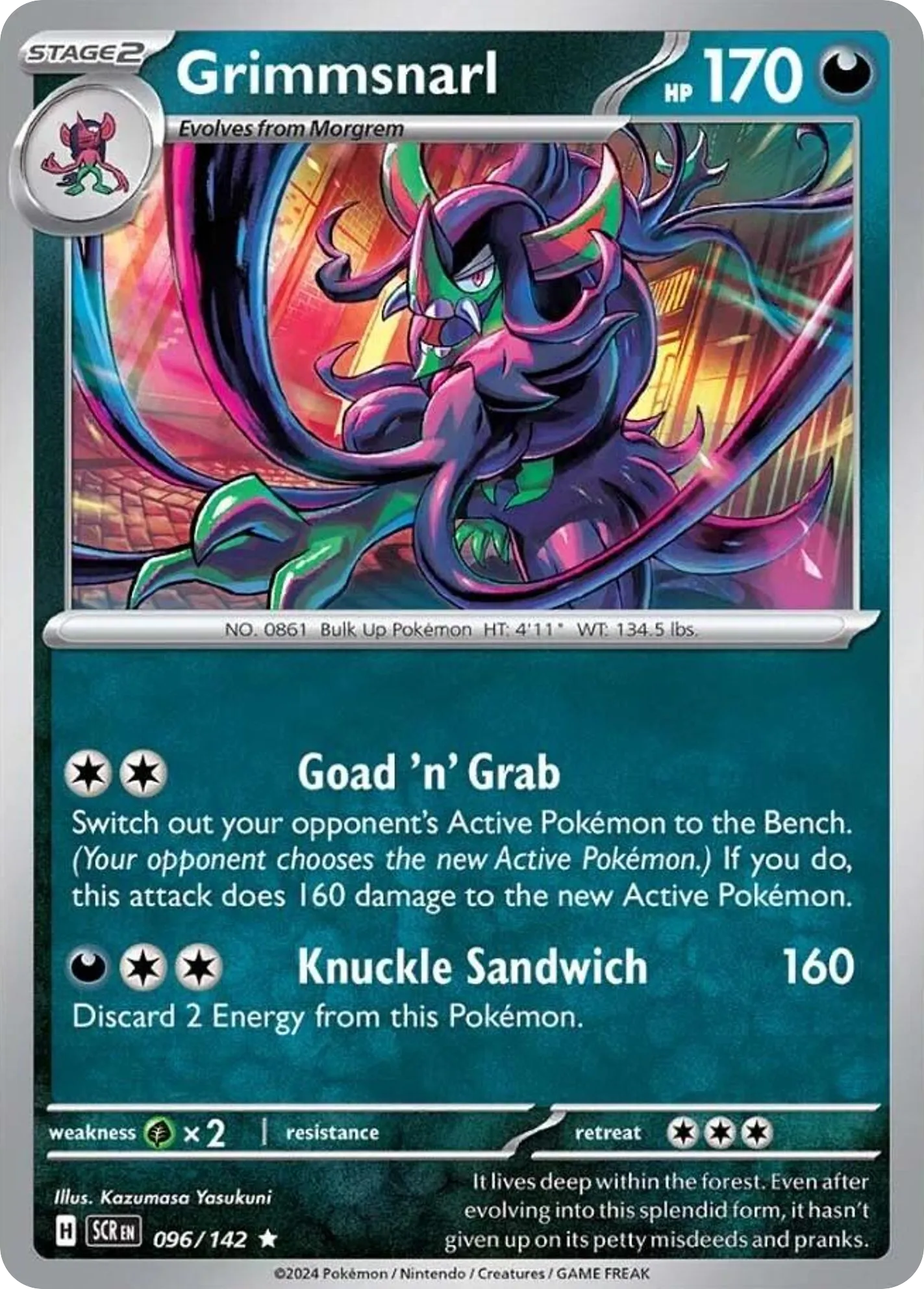 2024 Stellar Crown Grimmsnarl Rare #096/142 Rare card image