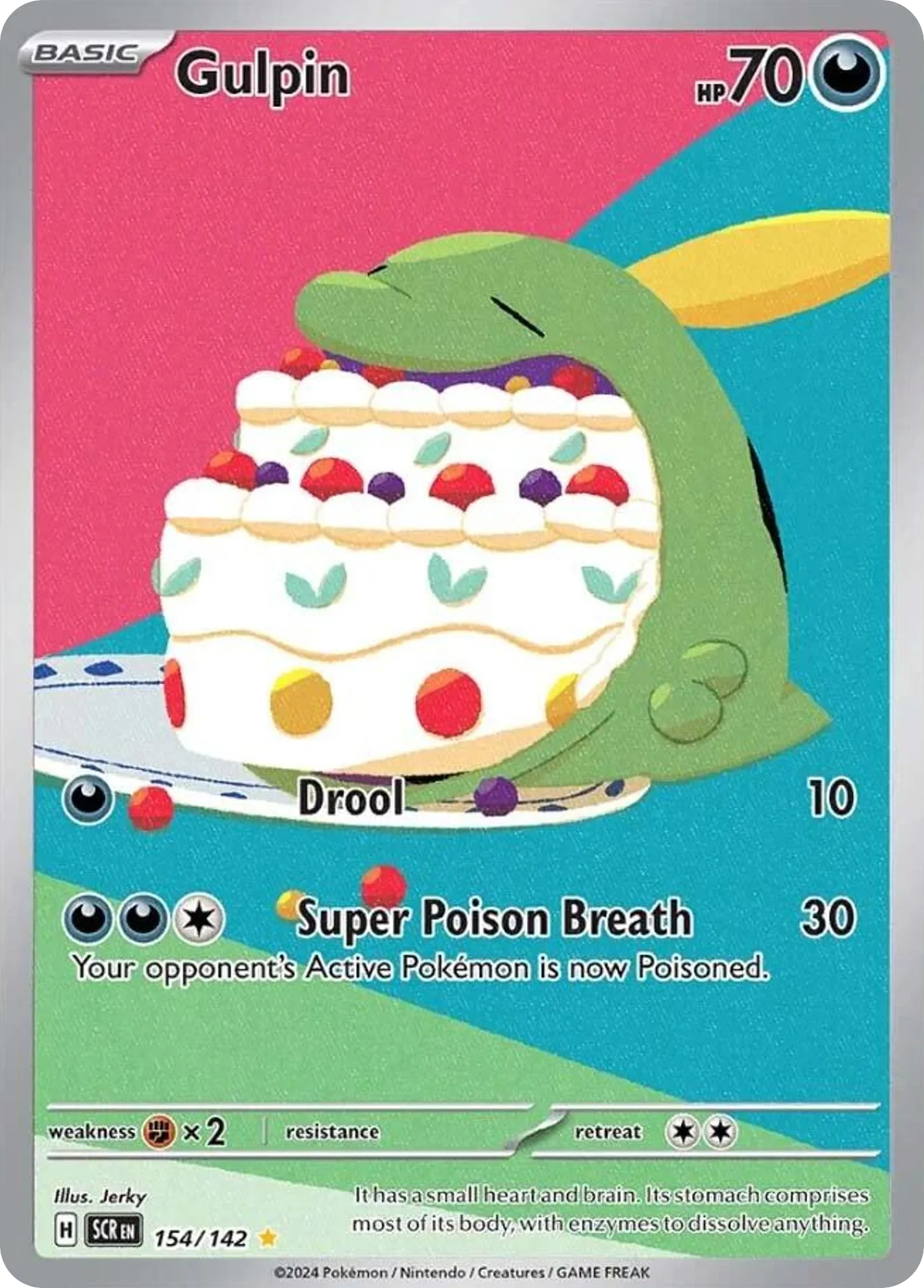 2024 Stellar Crown Gulpin #154/142 Illustration Rare card image