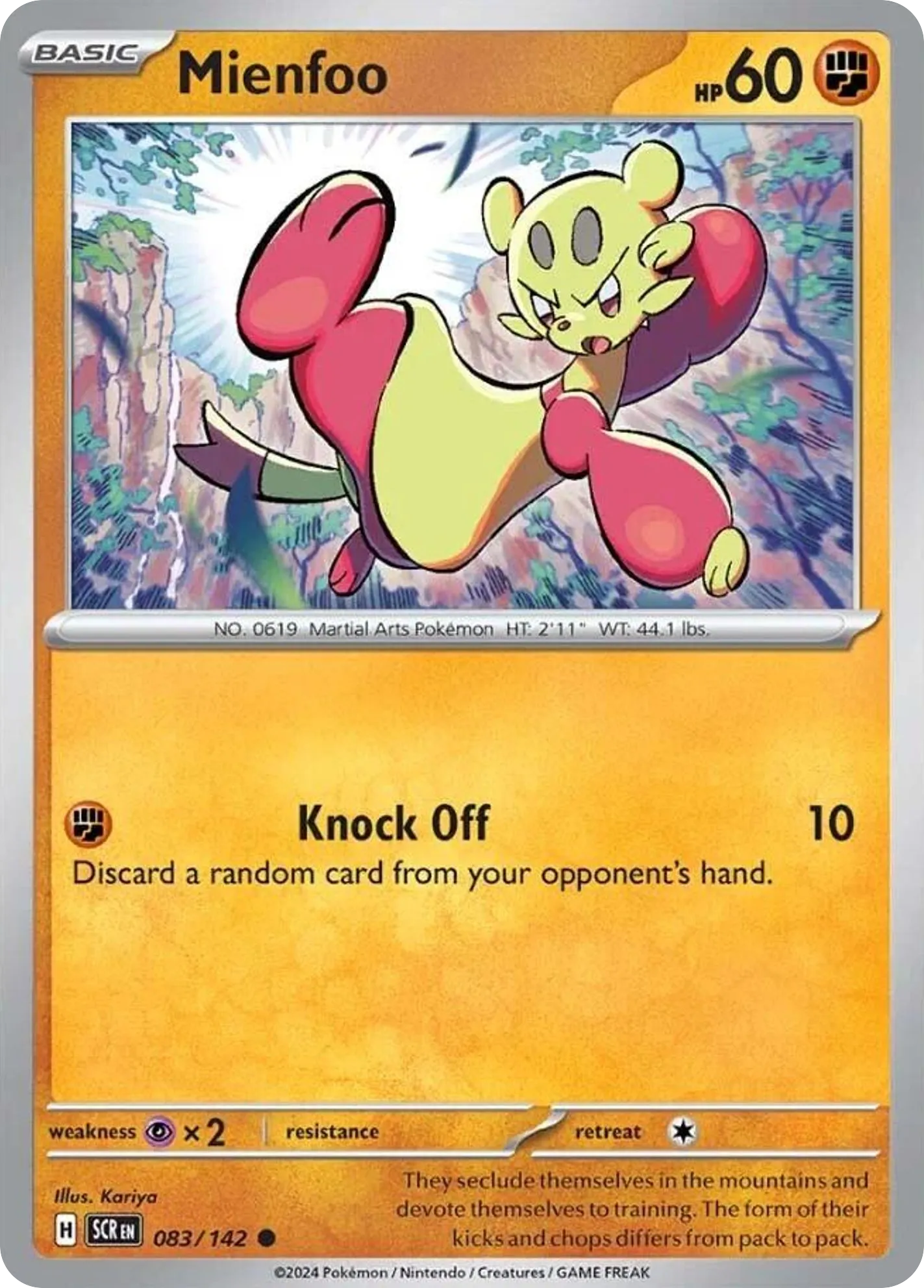 2024 Stellar Crown Mienfoo Common #083/142 Common card image