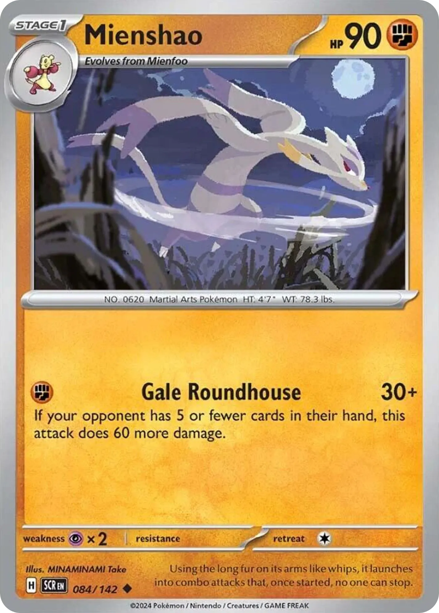 2024 Stellar Crown Mienshao #084/142 Uncommon card image